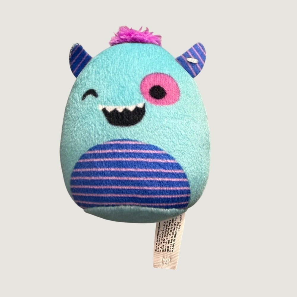 Squishmallows Rorty Monster Plush 3.5" McDonald's Happy Meal Teal Purple 2023